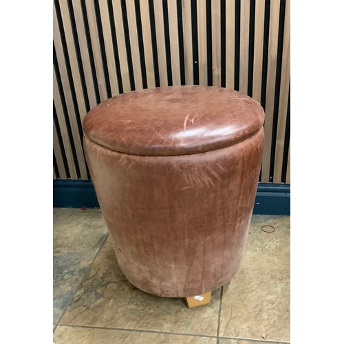 22 - VINTAGE LEATHER STOOL - ONLINE £126 EACH