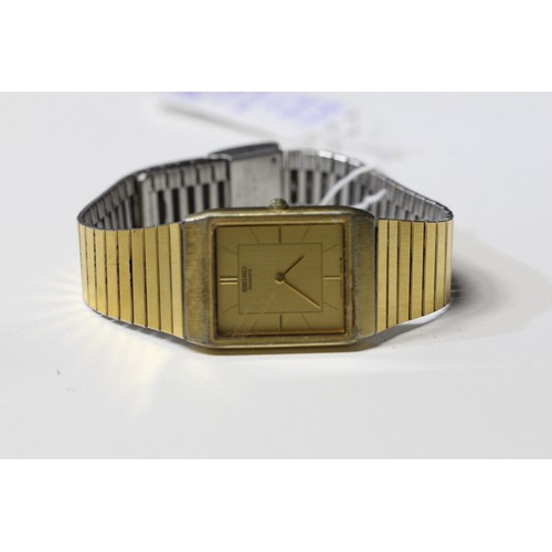 194 - 1980'S VINTAGE SEIKO TANK GOLD PLATED WATCH - 475382 ( P23066348 / C )