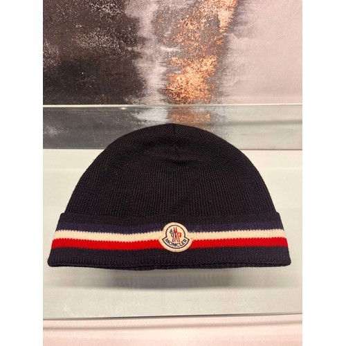 82A - MONCLER BEANIE HAT (BLACK) RRP £180