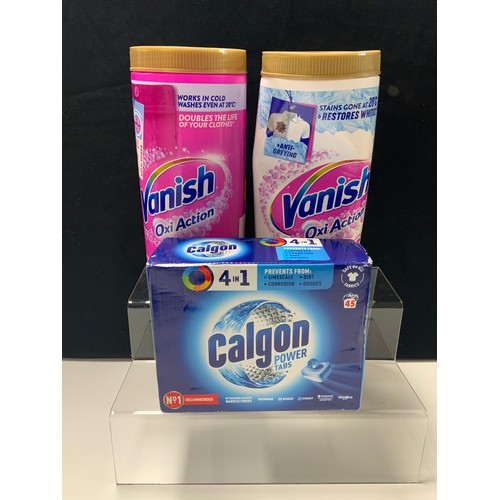 60 - VANISH OXI ACTION CRYSTAL WHITE 1.9KG, VANISH OXI ACTION 1.9KG ,CALGON POWER TABS 45 WASHES TOTAL RR... 