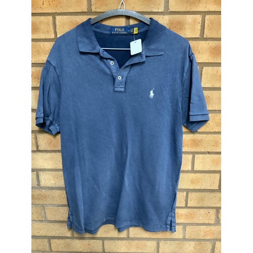 198 - RALPH LAUREN CUSTOM SLIM FIT SPA TERRY POLO SHIRT BLUE SIZE M RRP £139 ( P23185119 )