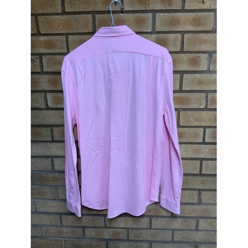197 - RALPH LAUREN JERSEY SPREAD COLLAR SHIRT PINK SIZE M RRP £149 ( P23185119 )