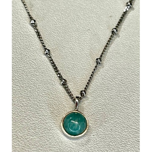 227 - DAISY LONDON AMAZONITE HEALING STONE NECKLACE - 925 SILVER RRP £100 (P24219640 )