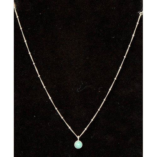227 - DAISY LONDON AMAZONITE HEALING STONE NECKLACE - 925 SILVER RRP £100 (P24219640 )