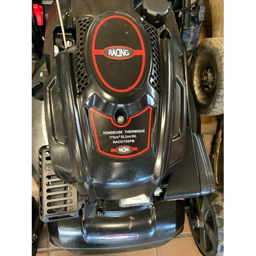 66 - RACING SELF PROPELLED THERMAL PETROL LAWN MOWER 173cm MODEL RAC5175SPM RRP £230