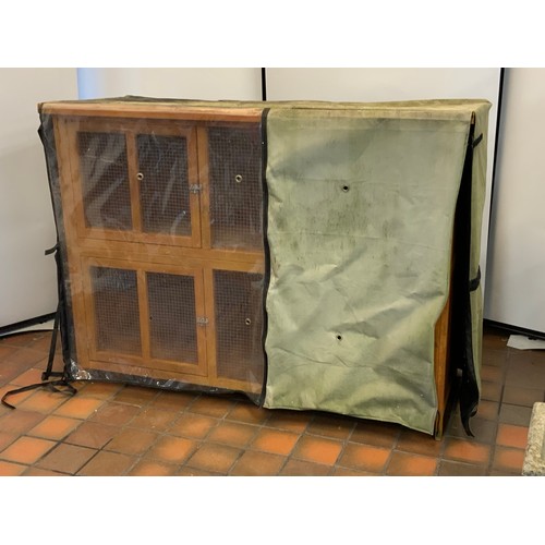 17 - TWO STOREY RABBIT / GUINEA PIG WOODEN HUTCH - COST NEW £240