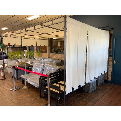 154 - NEW VIDA XL  GARDEN GAZEBO WITH SIDE CURTAINS 4 X 3 RRP £217.99