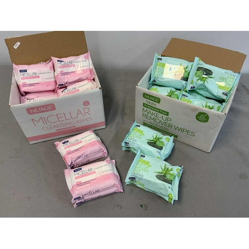 115 - 12 X TWINPACK MICELAAR CLEANSING WIPES & 12 X TWIN PACK NUAGE MAKE UP REMOVER WIPES