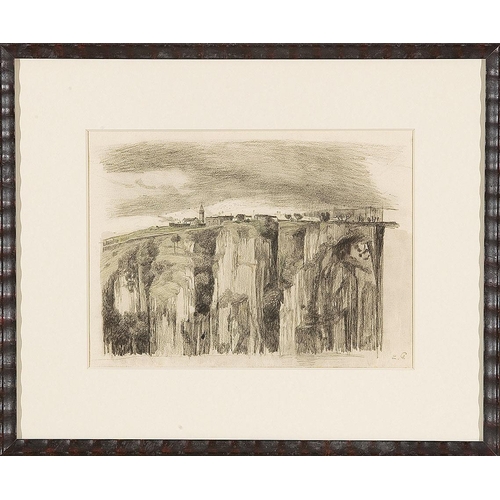 11 - EMILIE MEDIZ-PELIKAN   (Vöcklabruck 1861 - 1908 Dresden)  Cliffs  charcoal/paper, 27,5 x 39 cm  mono... 