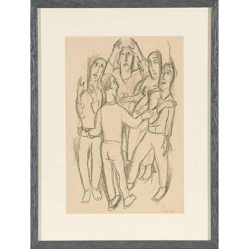 111 - CARRY HAUSER*   (Vienna 1895 - 1985 Rekawinkel)  Community, 1922  pencil/paper, 36,3 x 27,2 cm  mono... 