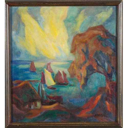 124 - ERWIN VOLLMER*   (Berlin 1884 - 1973 Rehlingen)  Sailers in the Morning  oil/canvas, 59,7 x 55 cm  s... 