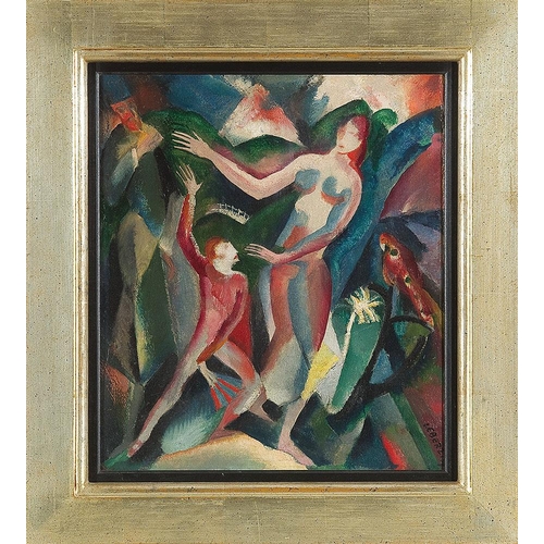 129 - JOSEF EBERZ   (Limburg an der Lahn 1880 - 1941 Munich)  Exotic Dance, 1917  oil/cardboard, 34,9 x 30... 