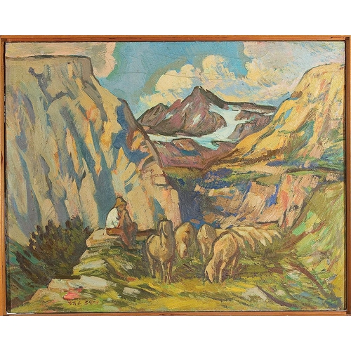 199 - HANNS LETZ*   (Vienna 1908 - 1983 Vienna)  Shepherd, 1954  oil/canvas, 113,5 x 90 cm  monogrammed HN... 