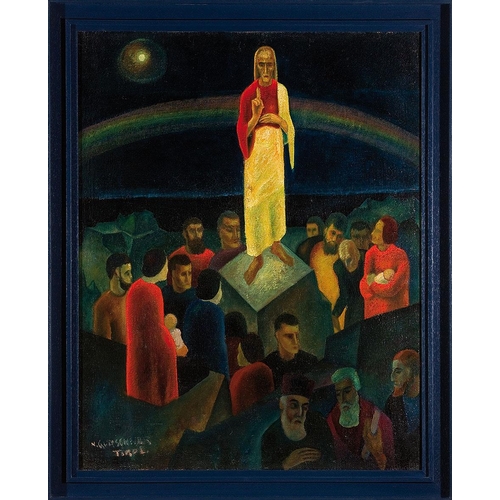 217 - HERBERT GURSCHNER*   (Innsbruck 1901 - 1975 London)  Sermon on the Mountain, around 1922  oil/canvas... 