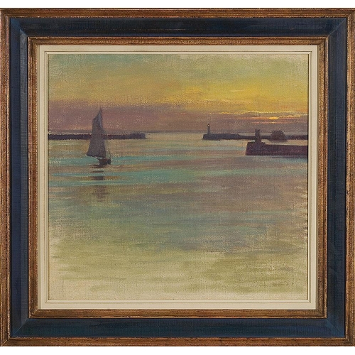 22 - OSWALD GRILL*   (Vienna 1878 - 1964 Vienna)  Sailers at Sunset  oil/canvas, 47 x 50 cmAustrian artis... 