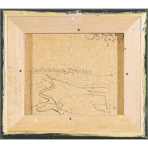 235 - HERMANN SERIENT*   (born 1935 in Melk)  Caravan, 1975  oil/wood, 32 x 37,2 cm  signed Serient verso ... 