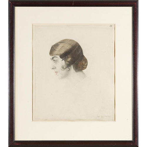 3 - KARL MEDIZ   (Vienna 1868 - 1945 Dresden)  Portrait of a lady  pencil and watercolor/paper, 50,5 x 4... 