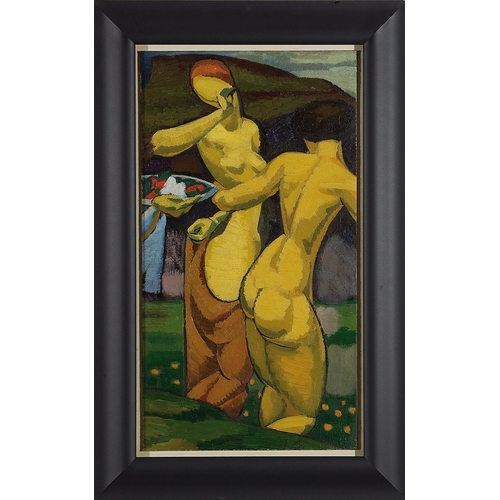 48 - MAX ACKERMANN*   (Berlin 1887 - 1975 Unterlengenhardt)  Nudes  oil/canvas/board, 72 x 38,5 cm  monog... 