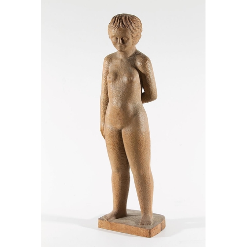 51 - KARL JETZINGER*   (St. Martin 1933 - 2012 Haidershofen)  Nude Girl, 1979  wood, 70 x 20 x 14,2 cm  s... 