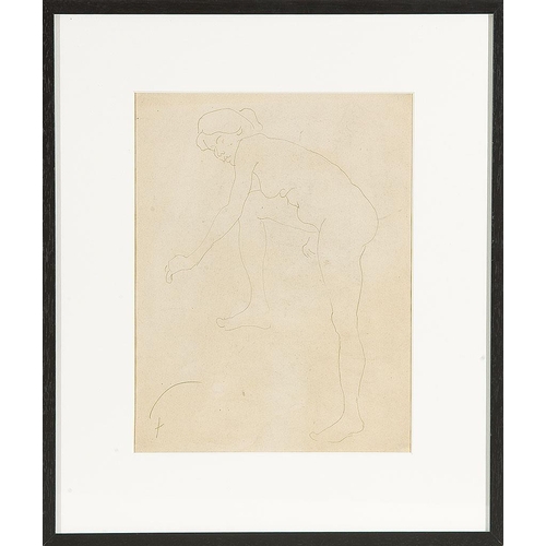 57 - HELENE FUNKE*   (Chemnitz 1869 - 1957 Vienna)  Nude  pencil/paper, 31,1 x 23,5 cm  monogrammed FGerm... 