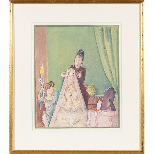 72 - ALFRED HAGEL   (Vienna 1885 - 1945 Vienna)  Wedding Preparations  mixed media/paper, 34,5 x 28,5 cm ... 