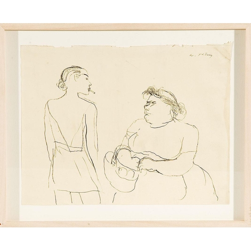 89 - WILHELM THÖNY   (Graz 1888 - 1949 New York)  The Young and the Eldery  indian ink/paper, 21,7 x 28,4... 