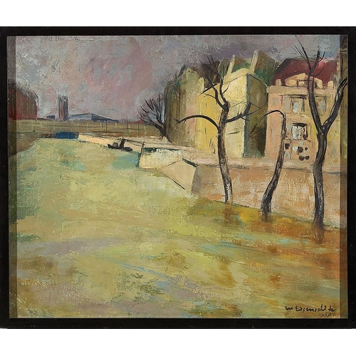 96 - WILLY EISENSCHITZ*   (Vienna 1889 - 1974 Paris)  At the Seine in Paris, 1957  oil/canvas, 60,3 x 45,... 