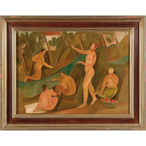 103 - ALICE BAILLY (Geneva 1872 - 1938 Lausanne)On the banks of the streamoil/canvas, 43 x 58.5 cmsigned A... 