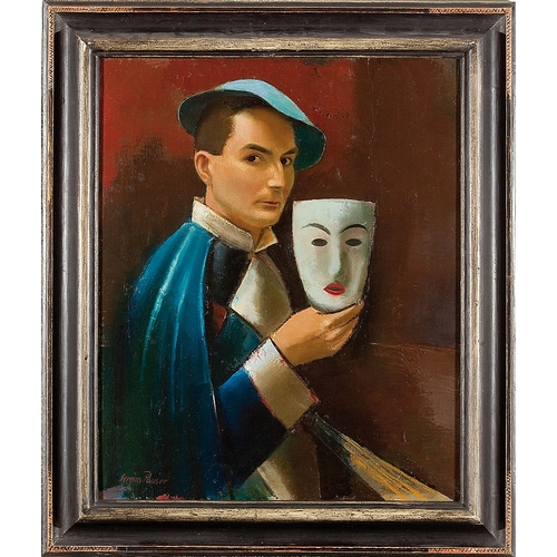 104 - SERGIUS PAUSER* (Vienna 1896 - 1970 Klosterneuburg)Self portrait with mask, around 1926oil/canvas, 6... 