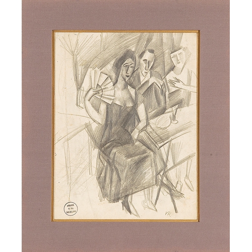 112 - VERA ROCKLINE (Moscow 1896 - 1934 Paris)In the cafecharcoal  and pencil/paper, 35.8 x 26.6 cmmonogra... 