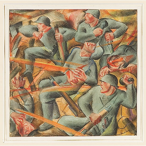 120 - KARL HAUK* (Klosterneuburg 1898 - 1974 Vienna)War, around 1923mixed media/paper, 22 x 22 cm 
provena... 