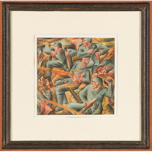 120 - KARL HAUK* (Klosterneuburg 1898 - 1974 Vienna)War, around 1923mixed media/paper, 22 x 22 cm 
provena... 