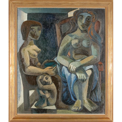 125 - JOHANN GEORG MÜLLER* (Ludwigshafen am Rhein 1913 - 1986 Koblenz)Figure group, 1953oil/canvas, 122 x ... 