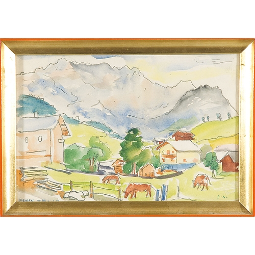 180 - ERNST HUBER* (Vienna 1895 - 1960 Vienna)Dienten on the Hochkönigwatercolor/paper, 20 x 29.5 cmmonogr... 