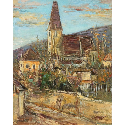 182 - OTTO RUDOLF SCHATZ* (Vienna 1900 - 1961 Vienna)Weissenkirchen, around 1958oil/cardboard, 42 x 34 cmm... 