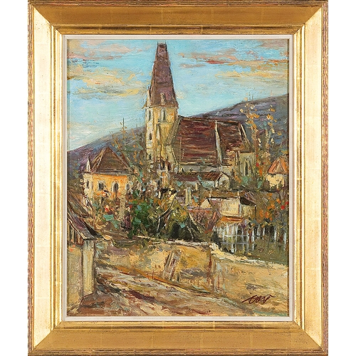 182 - OTTO RUDOLF SCHATZ* (Vienna 1900 - 1961 Vienna)Weissenkirchen, around 1958oil/cardboard, 42 x 34 cmm... 