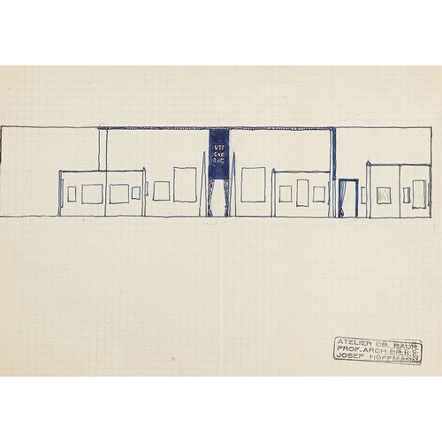 23 - JOSEF HOFFMANN*(Pirnitz 1870 - 1956 Vienna)bundle of six designs of the reconstraction of the Vienna... 