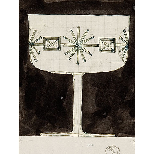 27 - JOSEF HOFFMANN* (Pirnitz 1870 - 1956 Vienna)Design of a cupindian ink and pencil/paper, 12.3 x 9.4 c... 