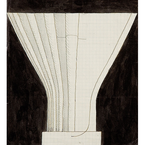 28 - JOSEF HOFFMANN* (Pirnitz 1870 - 1956 Vienna)Vase designpencil and indian ink/paper, 21.2 x 19.3 cmve... 