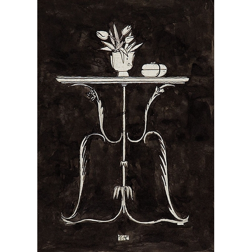 42 - JOSEF HOFFMANN* (Pirnitz 1870 - 1956 Vienna)Design for a table I, frontindian ink and pencil/paper, ... 