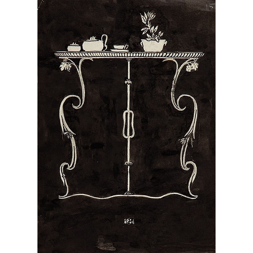 42 - JOSEF HOFFMANN* (Pirnitz 1870 - 1956 Vienna)Design for a table I, frontindian ink and pencil/paper, ... 