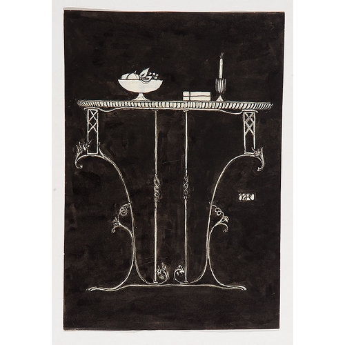 43 - JOSEF HOFFMANN* (Pirnitz 1870 - 1956 Vienna)Design for a table II, frontindian ink, pencil/paper, 20... 