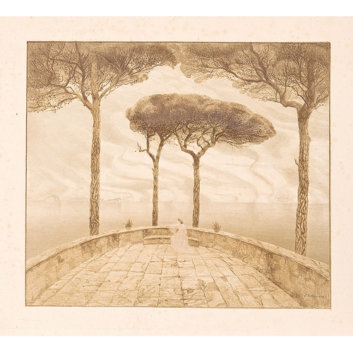 5 - EMILIE MEDIZ-PELIKAN (Vöcklabruck 1861 - 1908 Dresden)Terrace by the sea, 1899lithography/paper, 52 ... 