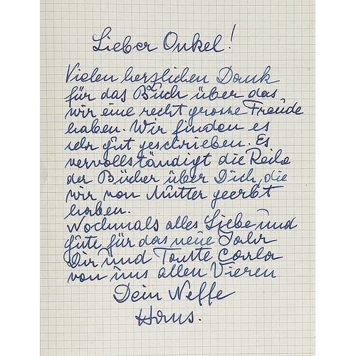 55 - HANS AND HERMANN SULZLetter to Josef Hoffmann, 4 pagescrayon and ink/paper, 29.7 x 21 cmprovenance: ... 