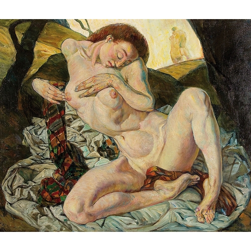 59 - ARTHUR BRUSENBAUCH* (Pressburg 1881 - 1957 Abtsdorf am Attersee)Seated Nude, around 1919oil/canvas, ... 