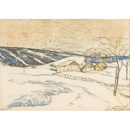 6 - ANTON PESCHKA (Vienna 1885 - 1940 Vienna)Winter evening, 1927mixed media/paper, 34 x 48 cmsigned Ant... 