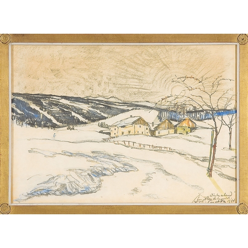 6 - ANTON PESCHKA (Vienna 1885 - 1940 Vienna)Winter evening, 1927mixed media/paper, 34 x 48 cmsigned Ant... 