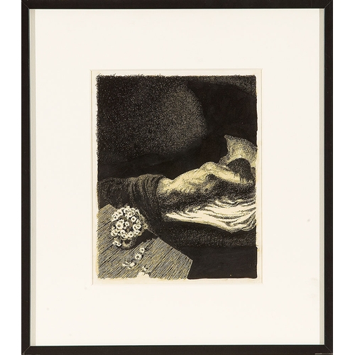 62 - ERWIN STOLZ* (Kyselka 1896 - 1987 Vienna)Sleeping young manindian ink/paper, 21.5 x 17 cmprovenance:... 