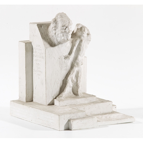 74 - ANTON HANAK(Brno 1875 - 1934 Vienna)Design for Gustav Mahler monument, 1933plaster, height 35.5 cmsi... 