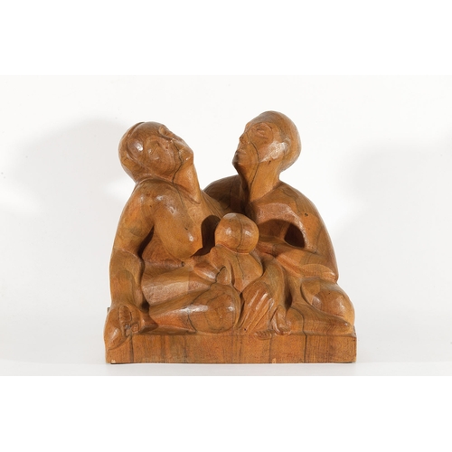 88 - WALTER VON RUCKTESCHELL (Saint Petersburg 1882 - 1941 Messina)Family, 1925wood, 43 x 46.4 x 28 cmlab... 